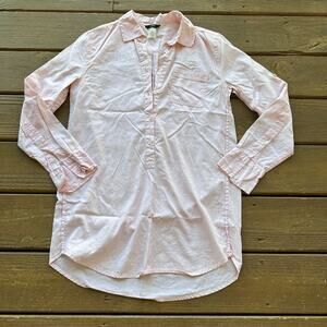 J.Crew Light Pink Half Oversized Button-Up Blouse